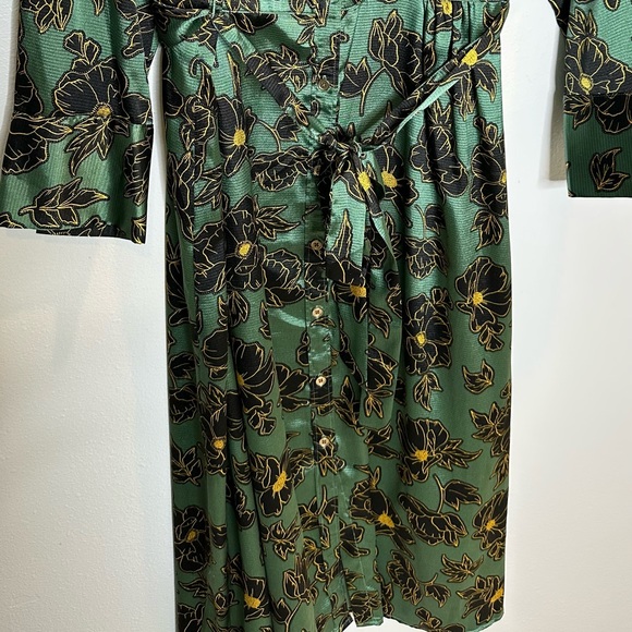 Who What Wear Green Floral Shirt Dress - Picture 2 of 9